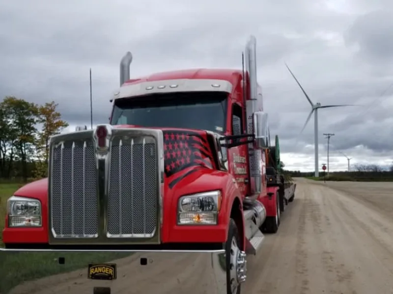 I-94 semi towing